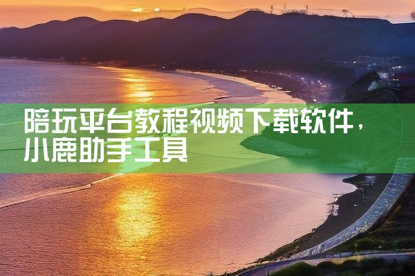 陪玩平台教程视频下载软件