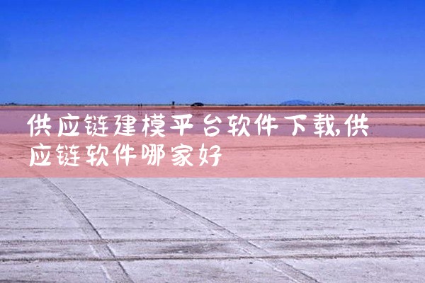 供应链建模平台软件下载