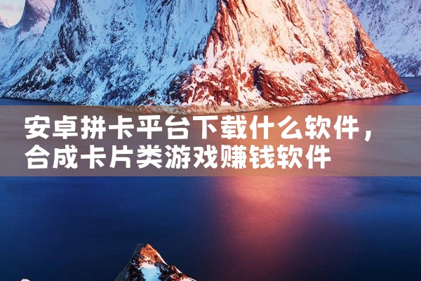 安卓拼卡平台下载什么软件