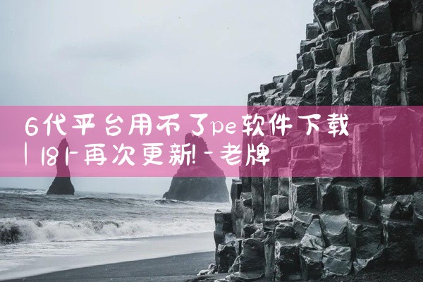 6代平台用不了pe软件下载