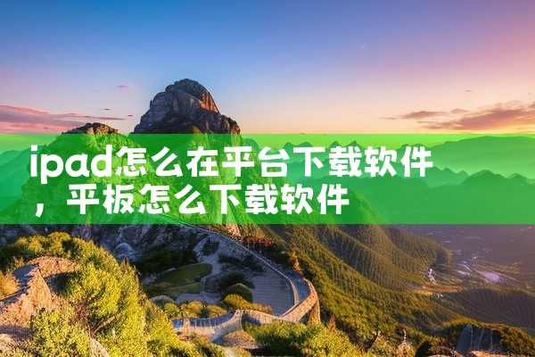 ipad怎么在平台下载软件